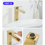 Смеситель для раковины высокий Gappo G1007-32, золото