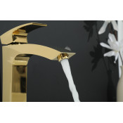 Смеситель для раковины высокий Gappo G1007-32, золото