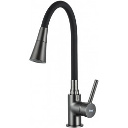 Смеситель для кухни с гибким изливом Frap F4044-9, оружейная сталь Смеситель для кухни с гибким изливом Frap F4044-9, оружейная сталь