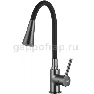 Смеситель для кухни с гибким изливом Frap F4044-9, оружейная сталь 