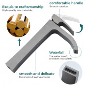 Смеситель для раковины высокий Gappo G1007-89, оружейная сталь