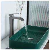 Смеситель для раковины высокий Gappo G1007-89, оружейная сталь