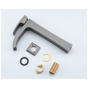 Смеситель для раковины высокий Gappo G1007-89, оружейная сталь