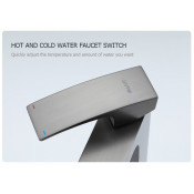 Смеситель для раковины высокий Gappo G1007-89, оружейная сталь