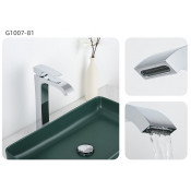 Смеситель для раковины высокий Gappo G1007-89, оружейная сталь