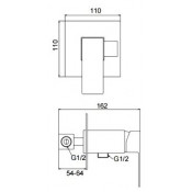 Смеситель с гигиеническим душем скрытого монтажа Frap F72802, сатин