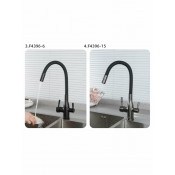 Смеситель для кухни с подключением фильтра для питьевой воды Frap F4396-15, черный хром Смеситель для кухни с подключением фильтра для питьевой воды Frap F4396-15, черный хром