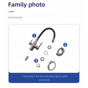 Смеситель для кухни с подключением фильтра для питьевой воды Frap F4396-15, черный хром Смеситель для кухни с подключением фильтра для питьевой воды Frap F4396-15, черный хром