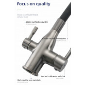 Смеситель для кухни с подключением фильтра для питьевой воды Frap F4396-15, черный хром Смеситель для кухни с подключением фильтра для питьевой воды Frap F4396-15, черный хром