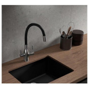 Смеситель для кухни с подключением фильтра для питьевой воды Frap F4396-15, черный хром Смеситель для кухни с подключением фильтра для питьевой воды Frap F4396-15, черный хром