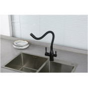 Смеситель для кухни с подключением фильтра для питьевой воды Frap F4396-6, черный Смеситель для кухни с подключением фильтра для питьевой воды Frap F4396-6, черный