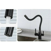 Смеситель для кухни с подключением фильтра для питьевой воды Frap F4396-6, черный Смеситель для кухни с подключением фильтра для питьевой воды Frap F4396-6, черный