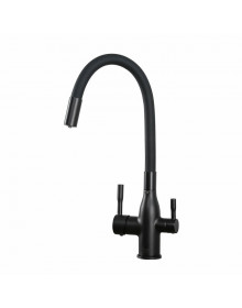 Смеситель для кухни с подключением фильтра для питьевой воды Frap F4396-6, черный