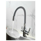 Смеситель для кухни с подключением фильтра для питьевой воды Frap F4396, серый/хром Смеситель для кухни с подключением фильтра для питьевой воды Frap F4396, серый/хром