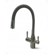 Смеситель для кухни с подключением фильтра для питьевой воды Frap F4396, серый/хром Смеситель для кухни с подключением фильтра для питьевой воды Frap F4396, серый/хром