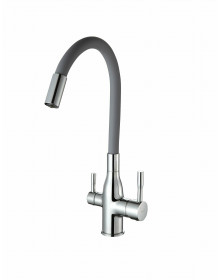 Смеситель для кухни с подключением фильтра для питьевой воды Frap F4396, серый/хром