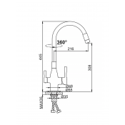 Смеситель для кухни с подключением фильтра фильтра для питьевой воды F4396-8, белый Смеситель для кухни с подключением фильтра фильтра для питьевой воды F4396-8, белый