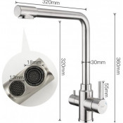 Смеситель для кухни с подключением фильтра для питьевой воды Frap F43899-3, сатин Смеситель для кухни с подключением фильтра для питьевой воды Frap F43899-3, сатин