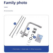 Смеситель для кухни с подключением фильтра для питьевой воды Frap F43899-3, сатин Смеситель для кухни с подключением фильтра для питьевой воды Frap F43899-3, сатин