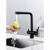 Смеситель для кухни F43899-36 с подключением фильтра для питьевой воды, черный
