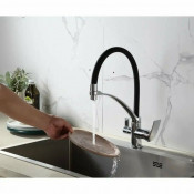 Смеситель для кухни Frap F4369 с подключением фильтра для питьевой воды, черный/хром