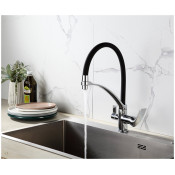 Смеситель для кухни Frap F4369 с подключением фильтра для питьевой воды, черный/хром