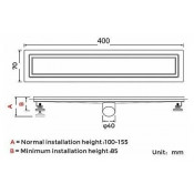 Душевой трап Gappo G84007-4 70*400, сатин Душевой трап Gappo G84007-4 70*400, сатин