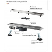 Душевой трап Gappo G84007-4 70*400, сатин Душевой трап Gappo G84007-4 70*400, сатин