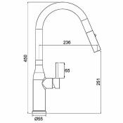 Смеситель для кухни, с выдвижным изливом Gappo G4398-43, сатин золотой