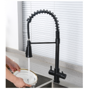 Смеситель для кухни Gappo G4398-66 с подключением фильтра питьевой воды c гибкиv изливом, черный Смеситель для кухни Gappo G4398-66 с подключением фильтра питьевой воды c гибкиv изливом, черный