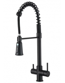 Смеситель для кухни Gappo G4398-66 с подключением фильтра питьевой воды c гибкиv изливом, черный Смеситель для кухни Gappo G4398-66 с подключением фильтра питьевой воды c гибкиv изливом, черный