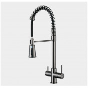 Смеситель для кухни Gappo G4398-69 с подключением фильтра питьевой воды c гибкиv изливом, оружейная сталь Смеситель для кухни Gappo G4398-69 с подключением фильтра питьевой воды c гибкиv изливом, оружейная сталь