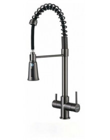 Смеситель для кухни Gappo G4398-69 с подключением фильтра питьевой воды c гибкиv изливом, оружейная сталь Смеситель для кухни Gappo G4398-69 с подключением фильтра питьевой воды c гибкиv изливом, оружейная сталь