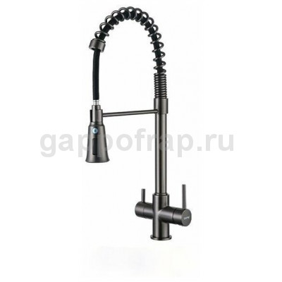 Смеситель для кухни Gappo G4398-69 с подключением фильтра питьевой воды c гибкиv изливом, оружейная сталь Смеситель для кухни Gappo G4398-69 с подключением фильтра питьевой воды c гибкиv изливом, оружейная сталь