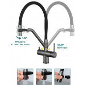 Смеситель для кухни с фильтром питьевой воды Gappo G4398-80, черный/хром Смеситель для кухни с фильтром питьевой воды Gappo G4398-80, черный/хром