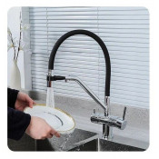 Смеситель для кухни с фильтром питьевой воды Gappo G4398-80, черный/хром Смеситель для кухни с фильтром питьевой воды Gappo G4398-80, черный/хром