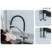 Смеситель для кухни с фильтром питьевой воды Gappo G4398-80, черный/хром Смеситель для кухни с фильтром питьевой воды Gappo G4398-80, черный/хром