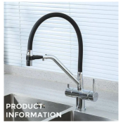 Смеситель для кухни с фильтром питьевой воды Gappo G4398-80, черный/хром Смеситель для кухни с фильтром питьевой воды Gappo G4398-80, черный/хром