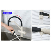 Смеситель для кухни Gappo G4398-81 с подключением фильтра питьевой воды, белый/чёрный Смеситель для кухни Gappo G4398-81 с подключением фильтра питьевой воды, белый/чёрный