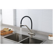 Смеситель для кухни Gappo G4398-85 с подключением фильтра питьевой воды, черный/сатин Смеситель для кухни Gappo G4398-85 с подключением фильтра питьевой воды, черный/сатин