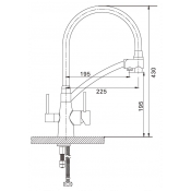 Смеситель для кухни Gappo G4398-85 с подключением фильтра питьевой воды, черный/сатин Смеситель для кухни Gappo G4398-85 с подключением фильтра питьевой воды, черный/сатин