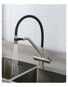 Смеситель для кухни Gappo G4398-85 с подключением фильтра питьевой воды, черный/сатин Смеситель для кухни Gappo G4398-85 с подключением фильтра питьевой воды, черный/сатин