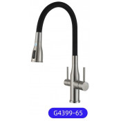 Смеситель для кухни Gappo G4399-65 с подключением фильтра питьевой воды, сатин/черный Смеситель для кухни Gappo G4399-65 с подключением фильтра питьевой воды, сатин/черный