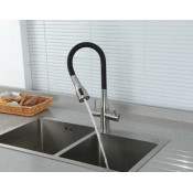 Смеситель для кухни Gappo G4399-65 с подключением фильтра питьевой воды, сатин/черный Смеситель для кухни Gappo G4399-65 с подключением фильтра питьевой воды, сатин/черный