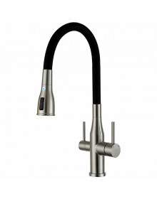 Смеситель для кухни Gappo G4399-65 с подключением фильтра питьевой воды, сатин/черный Смеситель для кухни Gappo G4399-65 с подключением фильтра питьевой воды, сатин/черный