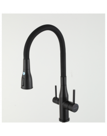 Смеситель для кухни Gappo G4399-66 с подключением фильтра питьевой воды, черный