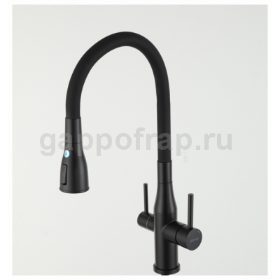 Смеситель для кухни Gappo G4399-66 с подключением фильтра питьевой воды, черный