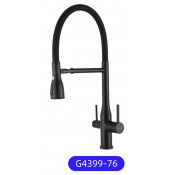 Смеситель для кухни Gappo G4399-76 подключением фильтра питьевой воды, черный