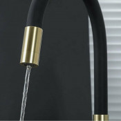Смеситель для кухни Frap F4396-3 с подключением фильтра питьевой воды бронза, золотой/черный