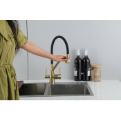 Смеситель для кухни Frap F43550-3 с подключением фильтра питьевой воды, черный/золото